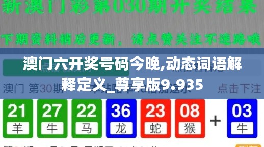 澳门六开奖号码今晚,动态词语解释定义_尊享版9.935