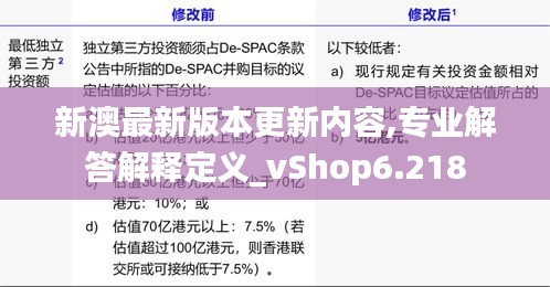 新澳最新版本更新内容,专业解答解释定义_vShop6.218