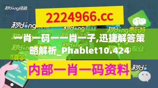 一肖一码一一肖一子,迅捷解答策略解析_Phablet10.424