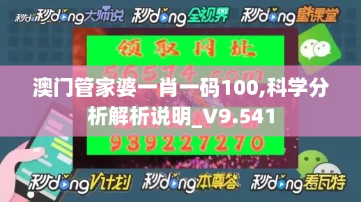 澳门管家婆一肖一码100,科学分析解析说明_V9.541