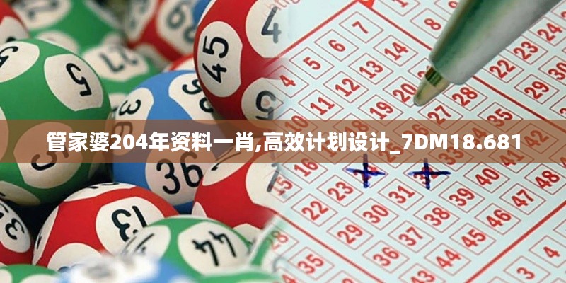 管家婆204年资料一肖,高效计划设计_7DM18.681