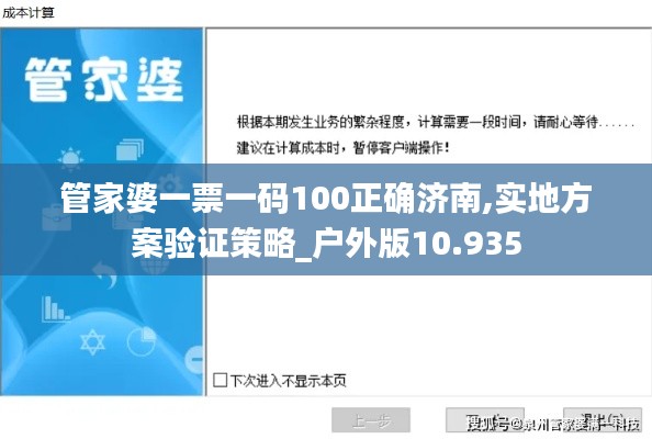 管家婆一票一码100正确济南,实地方案验证策略_户外版10.935