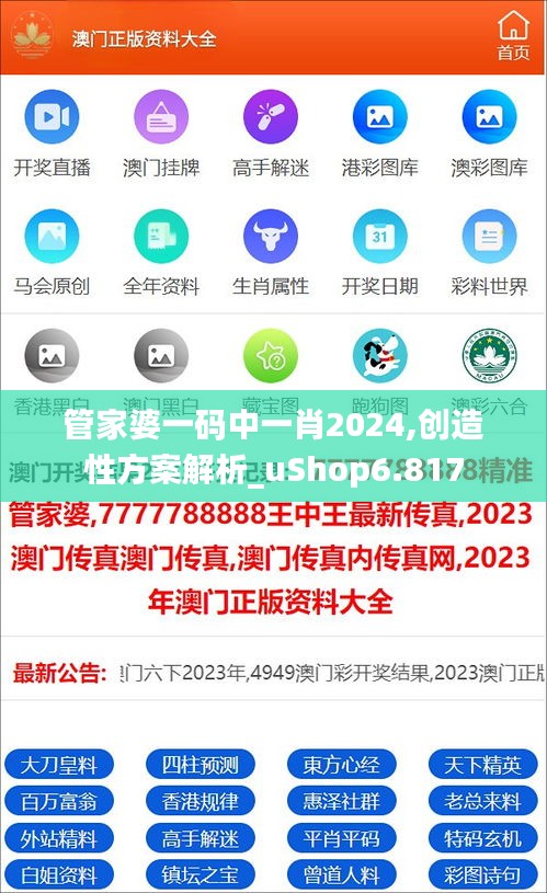 管家婆一码中一肖2024,创造性方案解析_uShop6.817