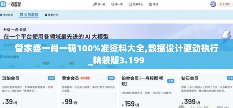 管家婆一肖一码100%准资料大全,数据设计驱动执行_精装版3.199