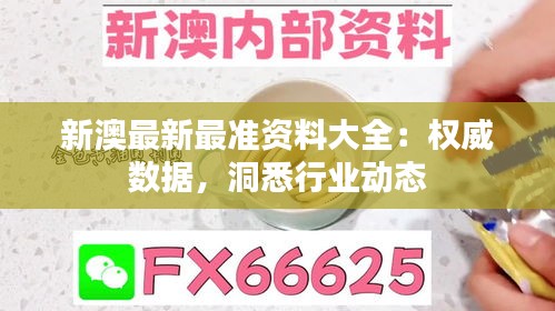 新澳最新最准资料大全：权威数据，洞悉行业动态