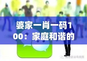 婆家一肖一码100：家庭和谐的实战技巧