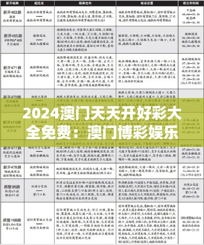 2024澳门天天开好彩大全免费：澳门博彩娱乐的新篇章