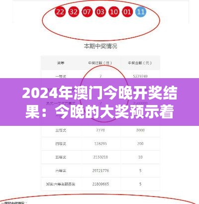 2024年澳门今晚开奖结果：今晚的大奖预示着什么？