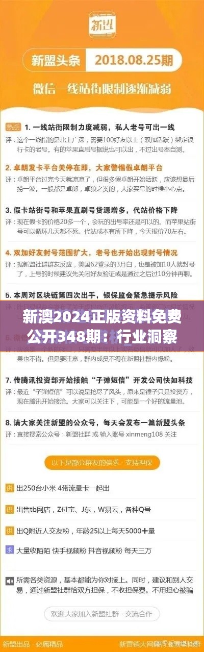 新澳2024正版资料免费公开348期：行业洞察直通车