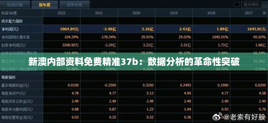 新澳内部资料免费精准37b：数据分析的革命性突破