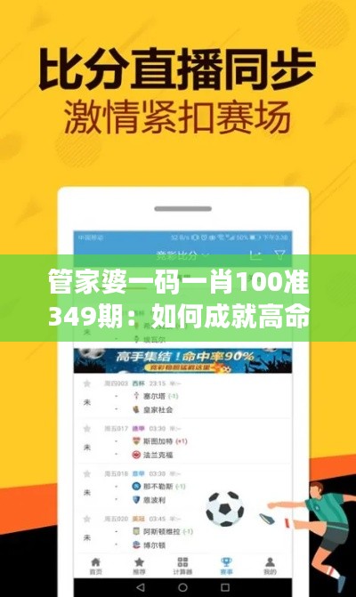 管家婆一码一肖100准349期：如何成就高命中率