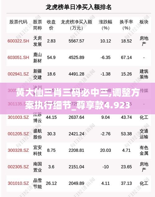 黄大仙三肖三码必中三,调整方案执行细节_尊享款4.923