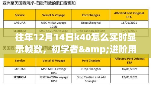 K40实时显示帧数全攻略，适用于初学者与进阶用户的详细教程（往年12月14日）