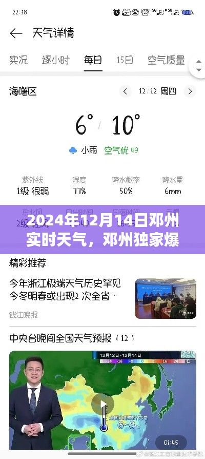 邓州独家爆料，2024年12月14日精准实时天气小红书分享