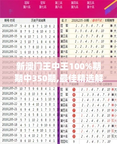 新澳门王中王100%期期中350期,最佳精选解释定义_QHD10.547