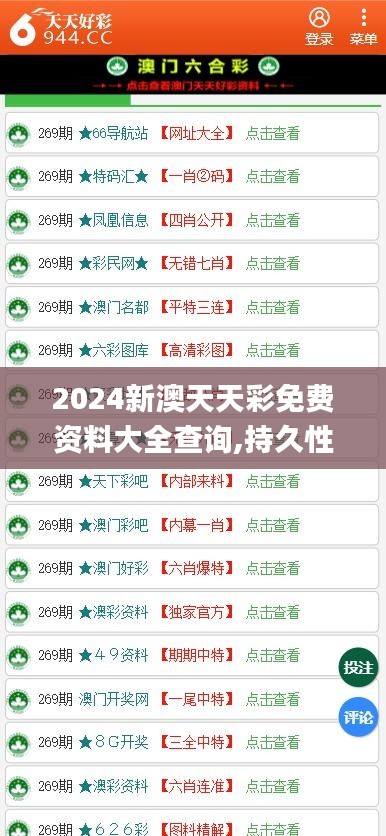 2024新澳天天彩免费资料大全查询,持久性计划实施_模拟版4.519