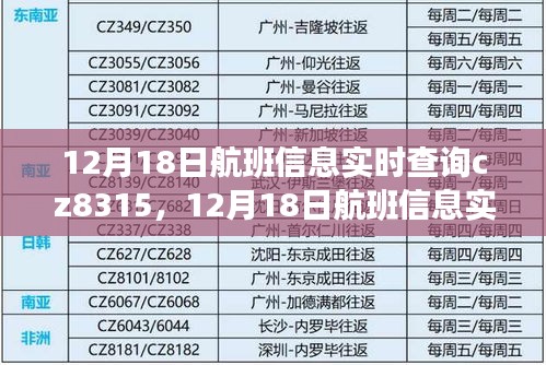 12月18日航班CZ8315实时查询及全面评测介绍