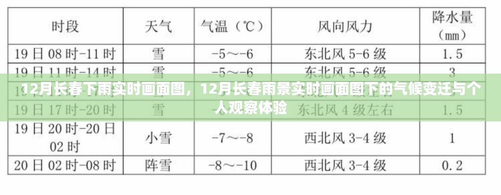 12月长春雨景实时画面图，气候变迁与个人观察体验