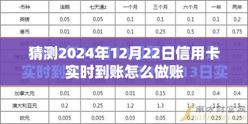 信用卡实时到账操作指南，2024年12月22日到账如何做账