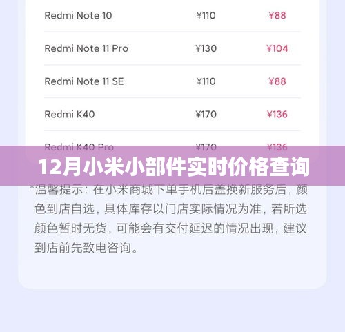 小米小部件实时价格查询，最新报价一网打尽