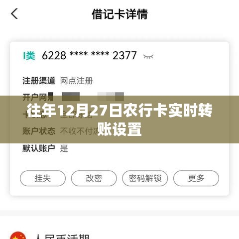 农行卡往年12月27日实时转账设置方法