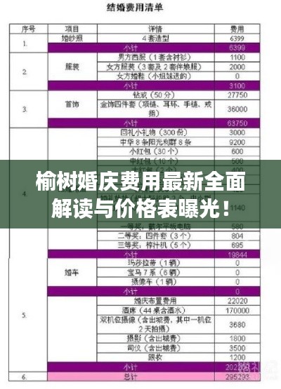 榆树婚庆费用最新全面解读与价格表曝光！