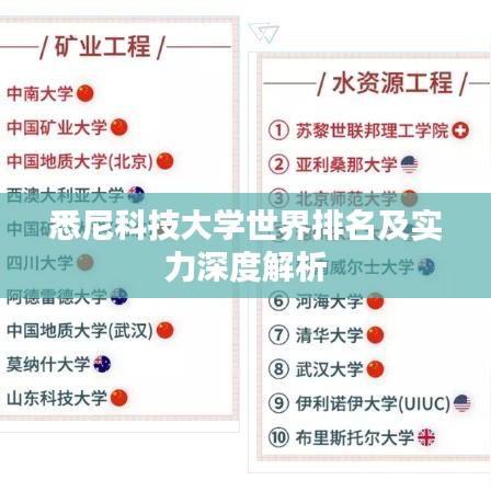 悉尼科技大学世界排名及实力深度解析