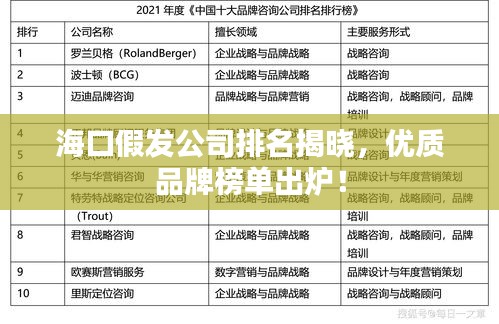 海口假发公司排名揭晓，优质品牌榜单出炉！