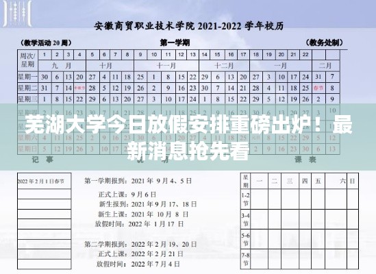 芜湖大学今日放假安排重磅出炉！最新消息抢先看