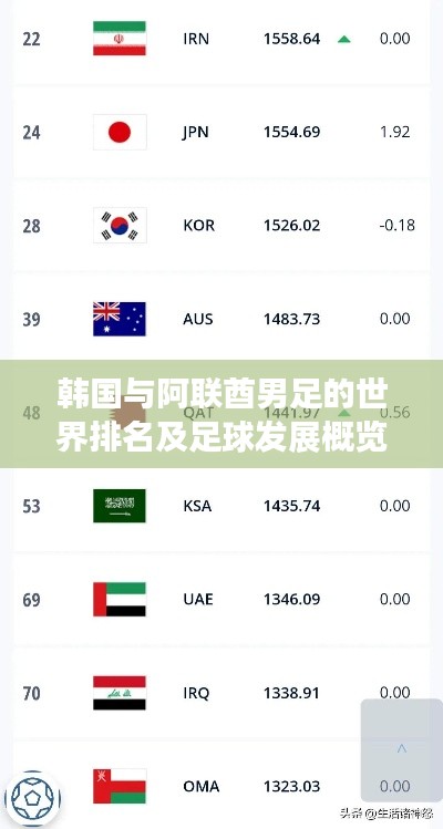 韩国与阿联酋男足的世界排名及足球发展概览