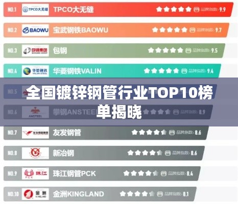 全国镀锌钢管行业TOP10榜单揭晓