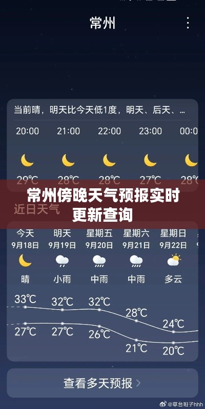 常州傍晚天气预报实时更新查询
