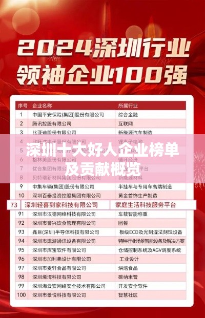 深圳十大好人企业榜单及贡献概览