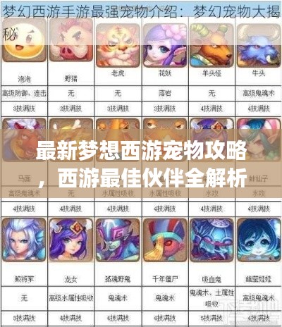 最新梦想西游宠物攻略，西游最佳伙伴全解析