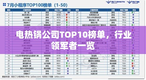 电热锅公司TOP10榜单，行业领军者一览