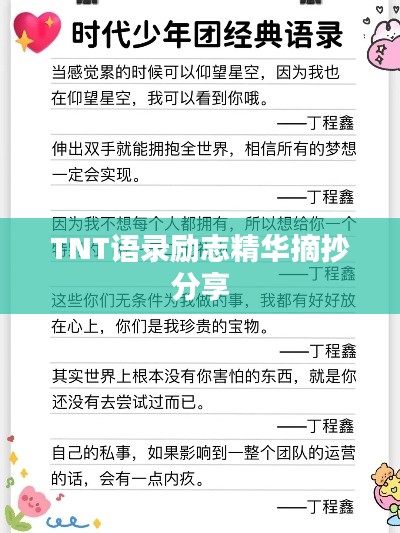 TNT语录励志精华摘抄分享